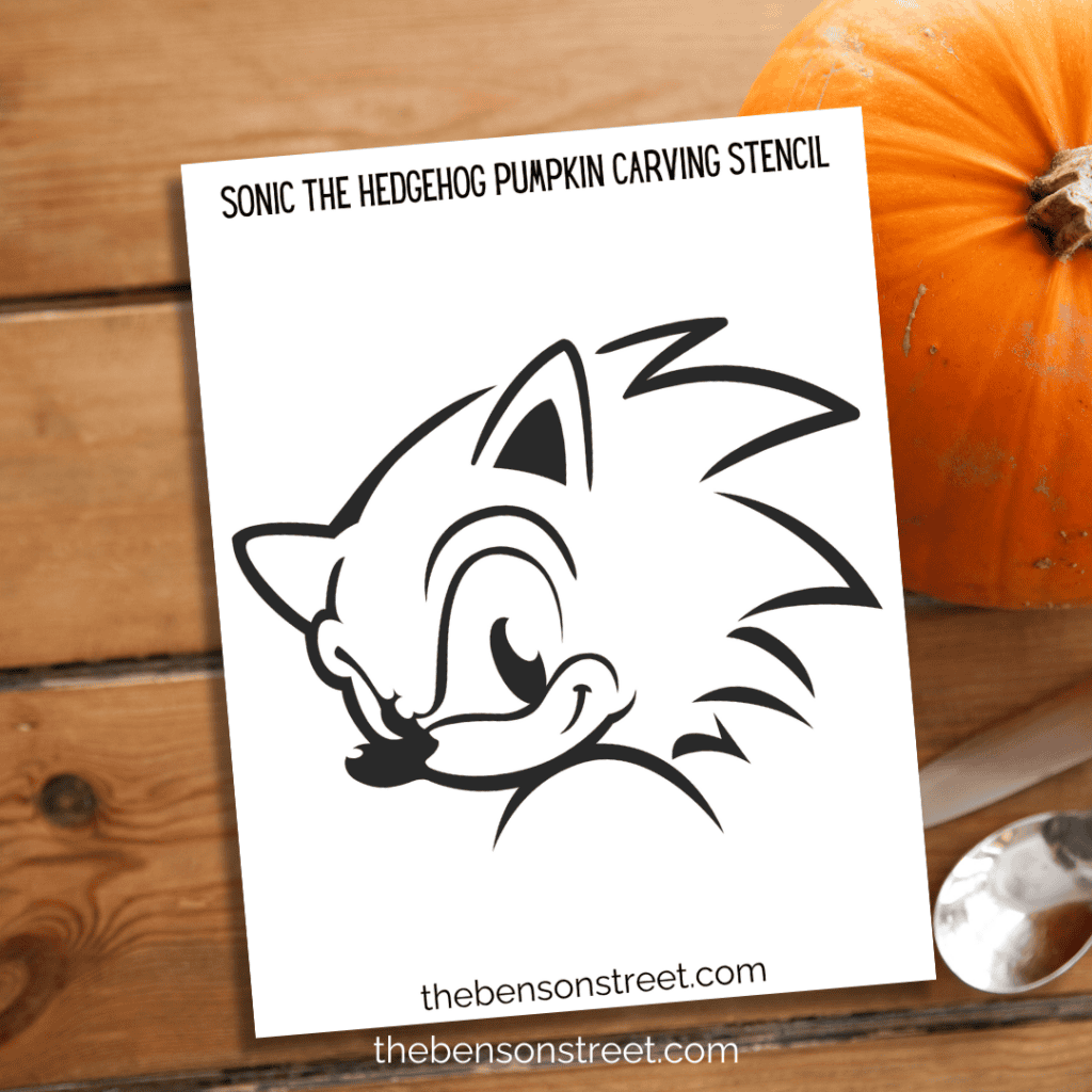 Sonic the Hedgehog Themed Pumpkin Carving Stencil 