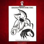 Stranger Things Themed Demogorgon Pumpkin Carving Stencil Template for a pumpkin carving