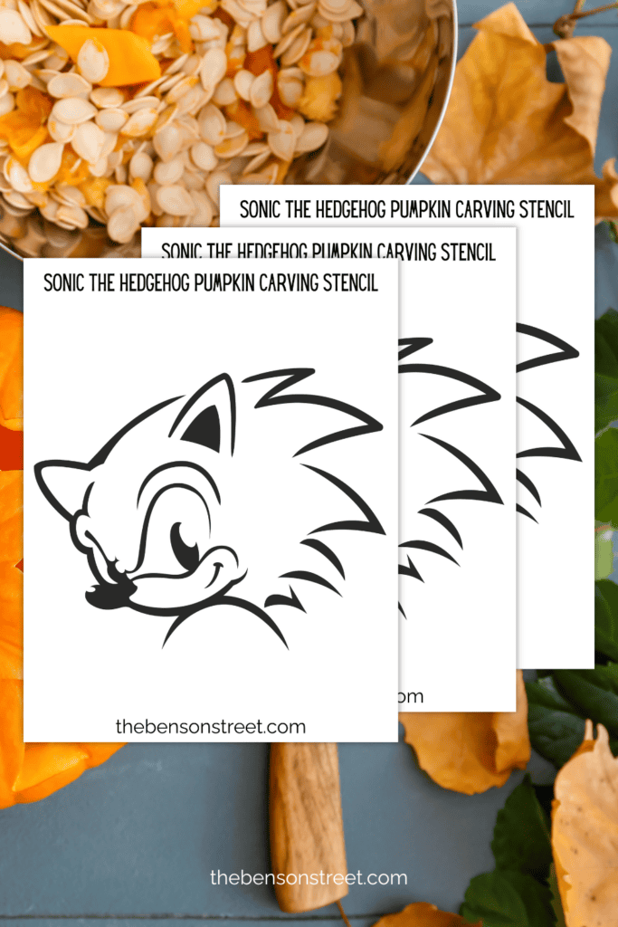 Three pages of sonic pumpkin carving stencils