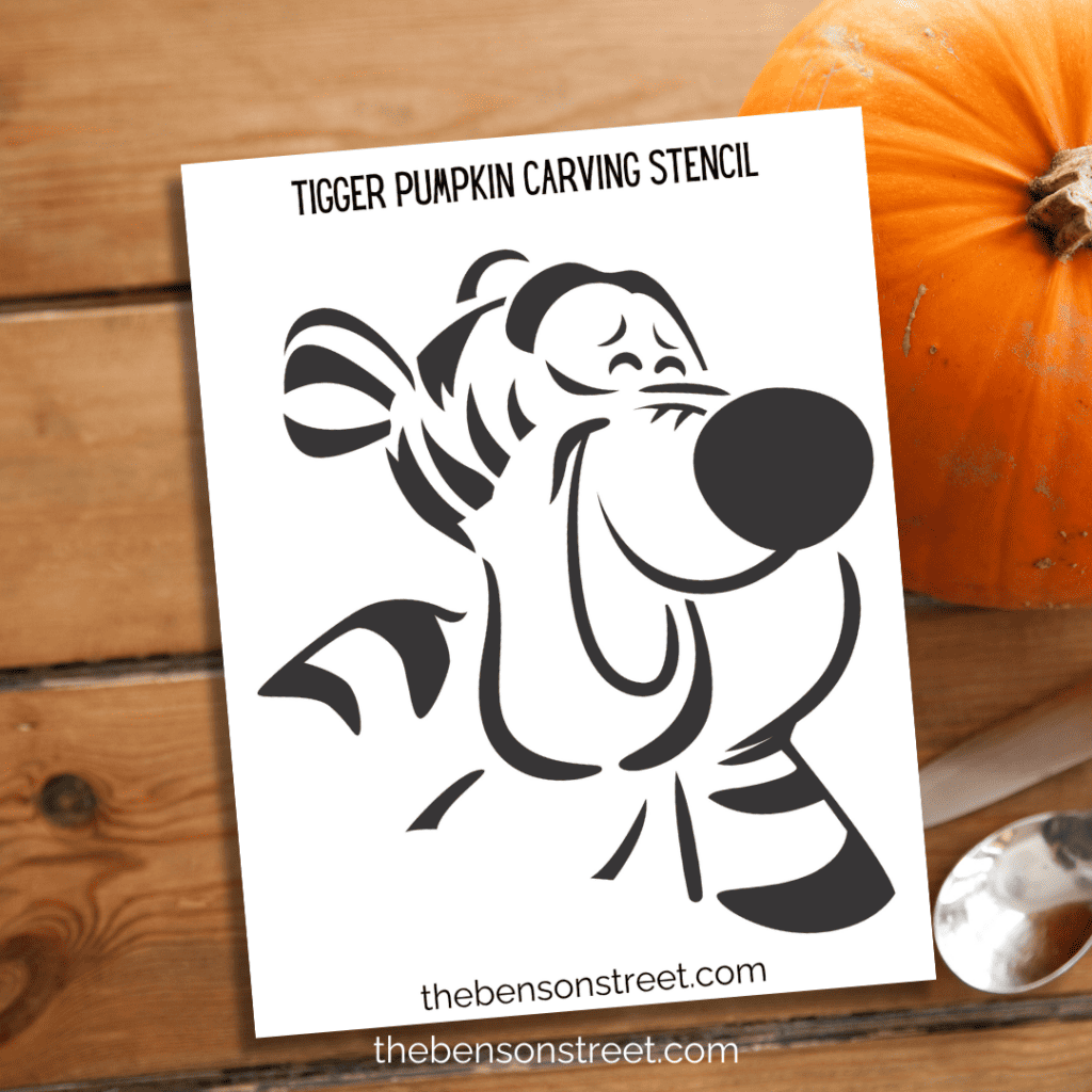 Tigger Pumpkin Carving Stencil