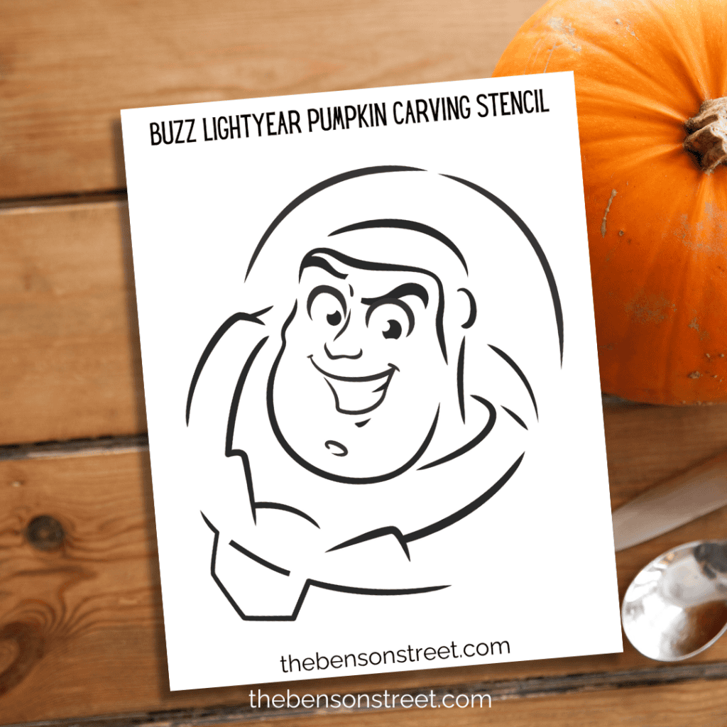 Toy Story Buzz Helmet Pumpkin Carving Stencil