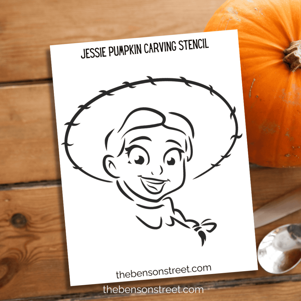 Toy Story Jessie with Hat Pumpkin Carving Stencil