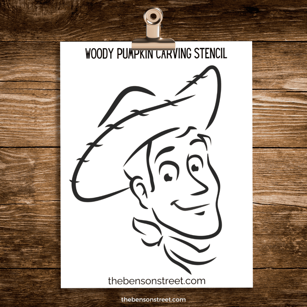 Toy Story Pumpkin Carving Stencil Sheet on a clip 