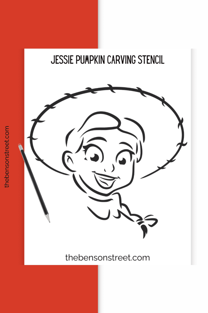Toy Story Pumpkin Carving Template featuring Jessie 