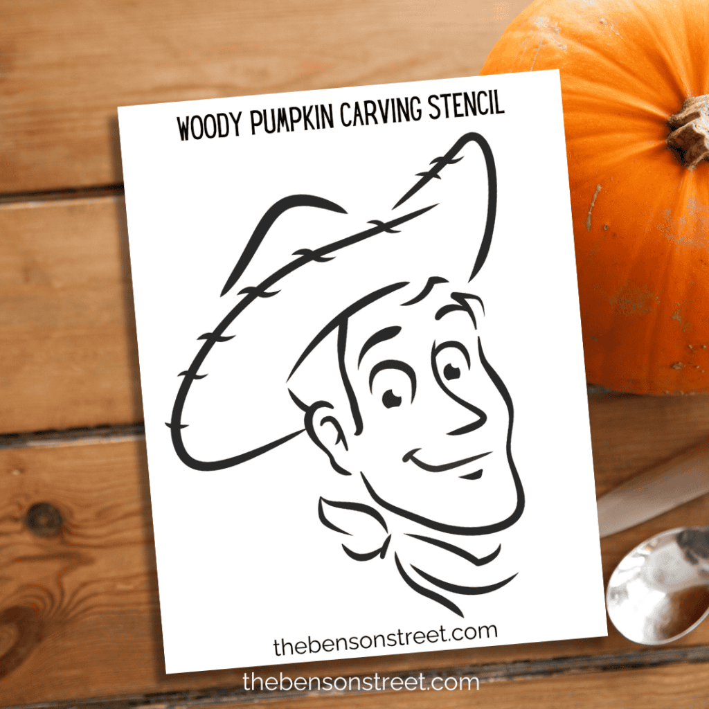 Toy Story Woody Pumpkin Carving Stencil
