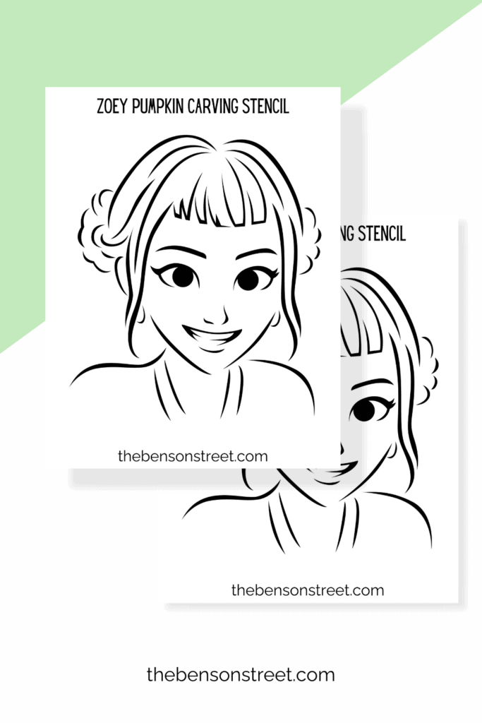 Two Zoey KPop Demon Hunter Pumpkin Stencil Sheets