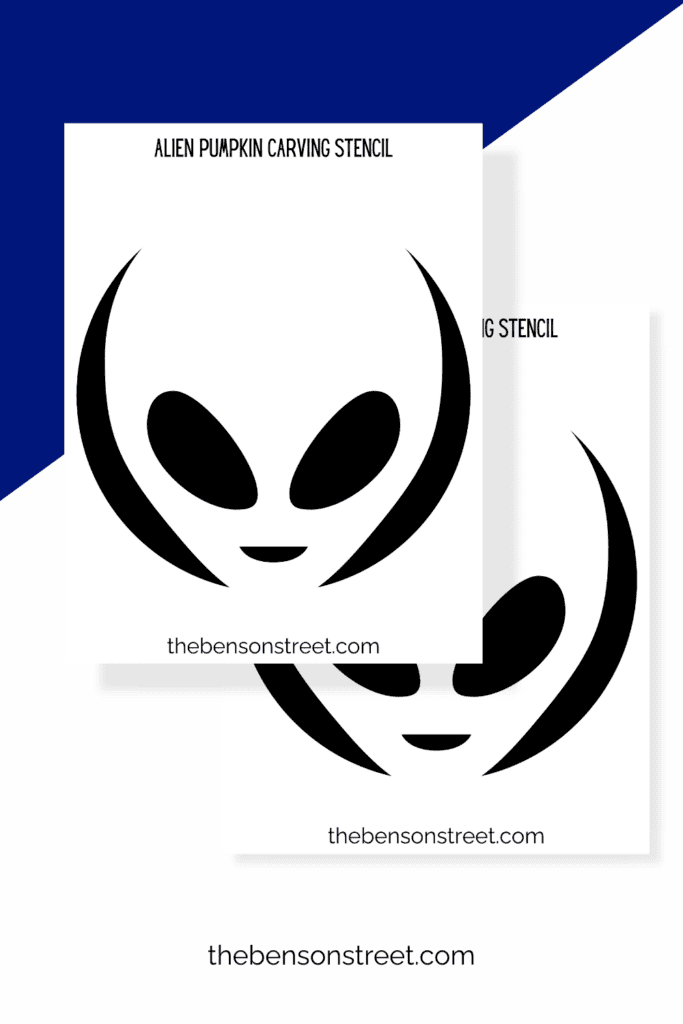 Two pages of printable Alien themed templates for halloween carving