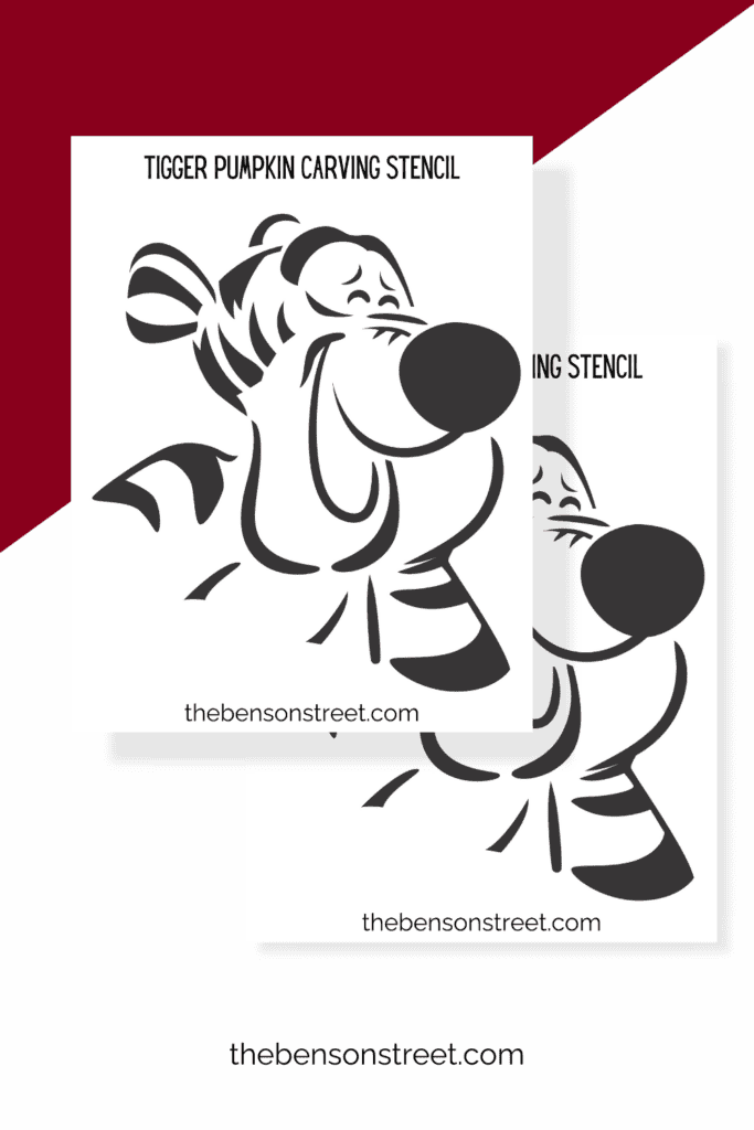 Two printable stencils featuring Tigger the Tiger from Winnie the Pooh