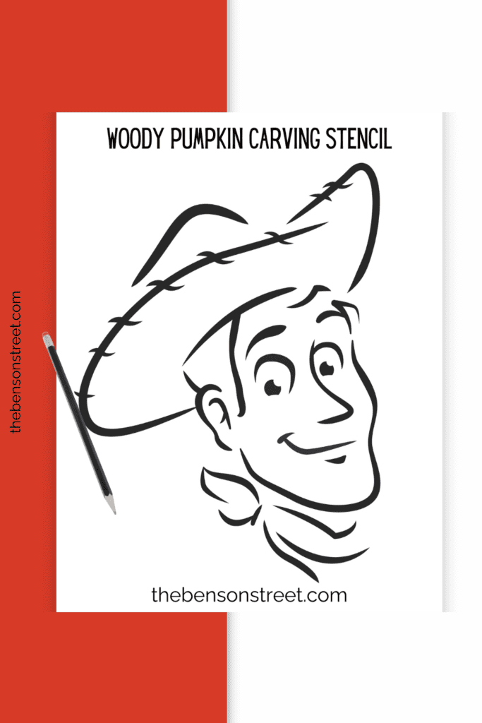Woody face and hat pumpkin carving stencil