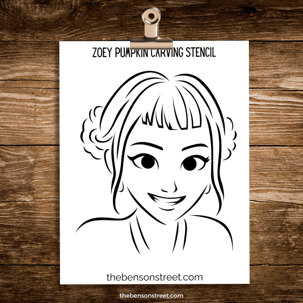 Zoey Pumpkin Carving Stencil Template for a Huntrix Pumpkin carving